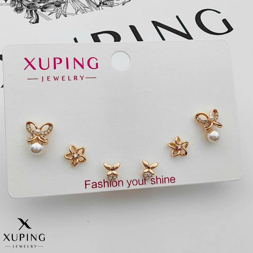 گوشواره سه جفتی ژوپینگ کد 2897 - خرید آنلاین از گالری آداس